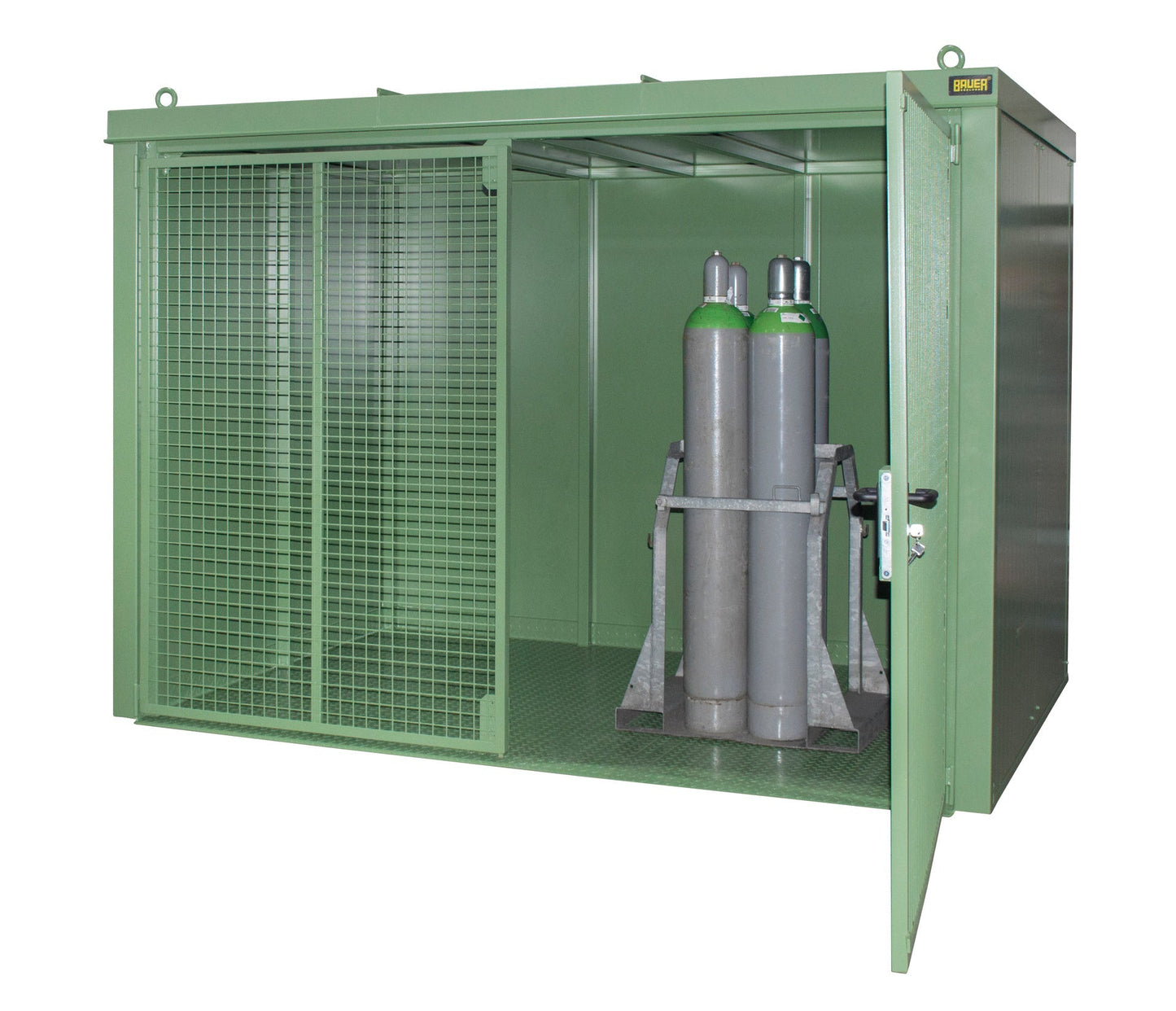 Gasflaschen - Container GFC - B M5, lackiert, Resedagrün - Staplertechnik24 - 4477 - 35 - 0000 - 4