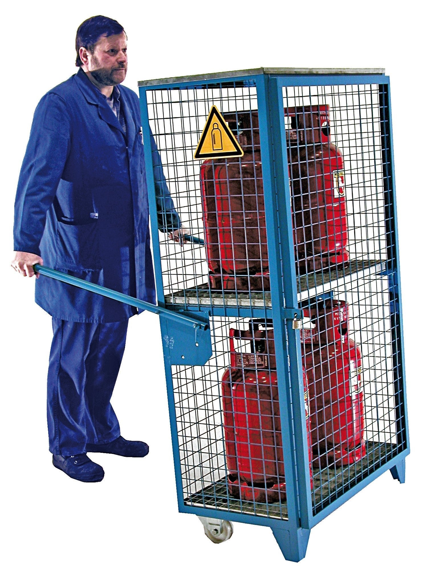 Gasflaschen - Depot GFD - R 4, lackiert, Lichtblau - Staplertechnik24 - 4495 - 02 - 0000 - 3