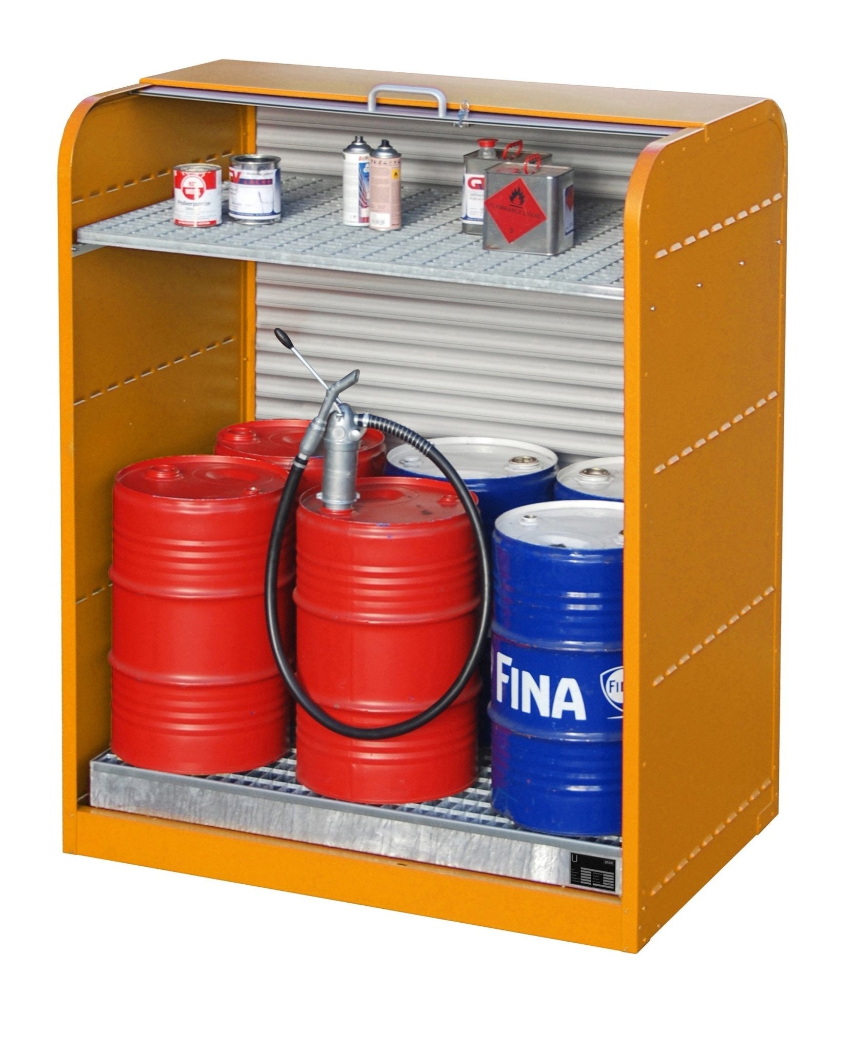 Gefahrstoff - Rollladenschrank RSG - 2, lackiert, Gelborange - Staplertechnik24 - 4416 - 30 - 1000 - 1