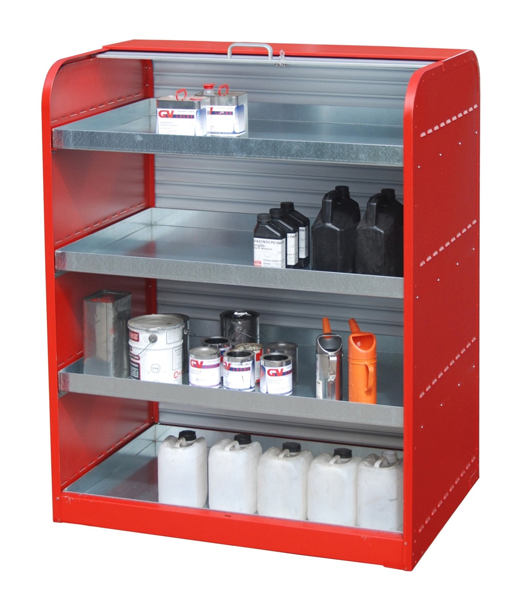 Gefahrstoff - Rollladenschrank RSG - 4, lackiert, Feuerrot - Staplertechnik24 - 4416 - 30 - 3000 - 2