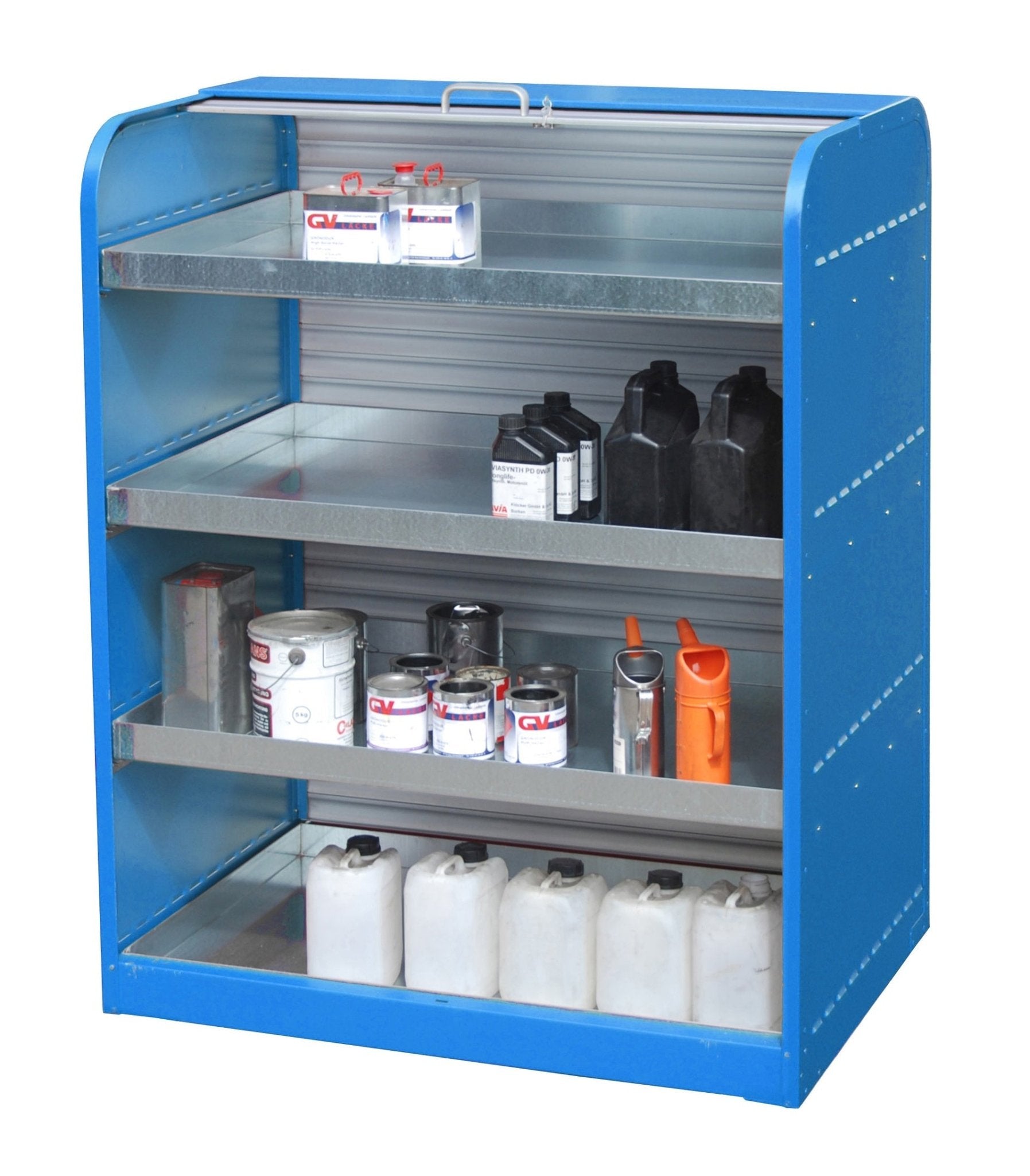 Gefahrstoff - Rollladenschrank RSG - 4, lackiert, Lichtblau - Staplertechnik24 - 4416 - 30 - 3000 - 3