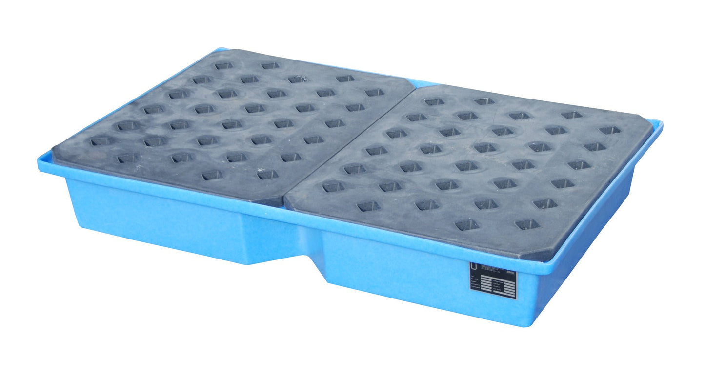 GREEN - LINE PE - Auffangwanne für Paletten KWP - P 100, aus robustem Polyethylen, Blau - Staplertechnik24 - 4520 - 45 - 0000 - 0