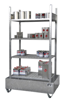 Kleingebinderegal mit Auffangwanne 3021 - 4E, verzinkt - Staplertechnik24 - 4473 - 25 - 0000 - 7