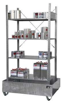 Kleingebinderegal mit Auffangwanne 3022 - 4E, verzinkt - Staplertechnik24 - 4473 - 26 - 0000 - 7