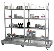 Kleingebinderegal mit Auffangwanne 3023 - 4E, verzinkt - Staplertechnik24 - 4473 - 27 - 0000 - 7