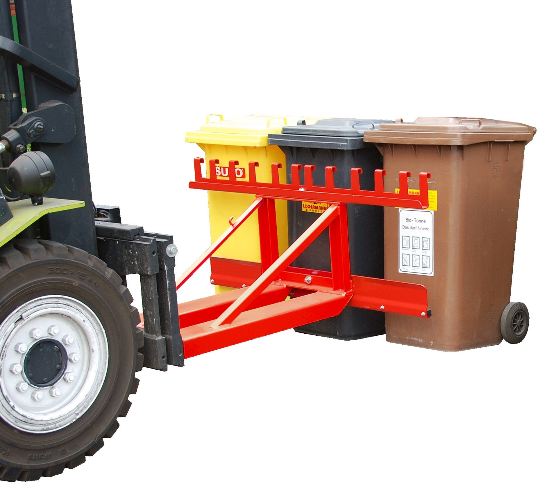 Mülltonnen - Heber MH - III, lackiert, Feuerrot - Staplertechnik24 - 4496 - 07 - 0000 - 2