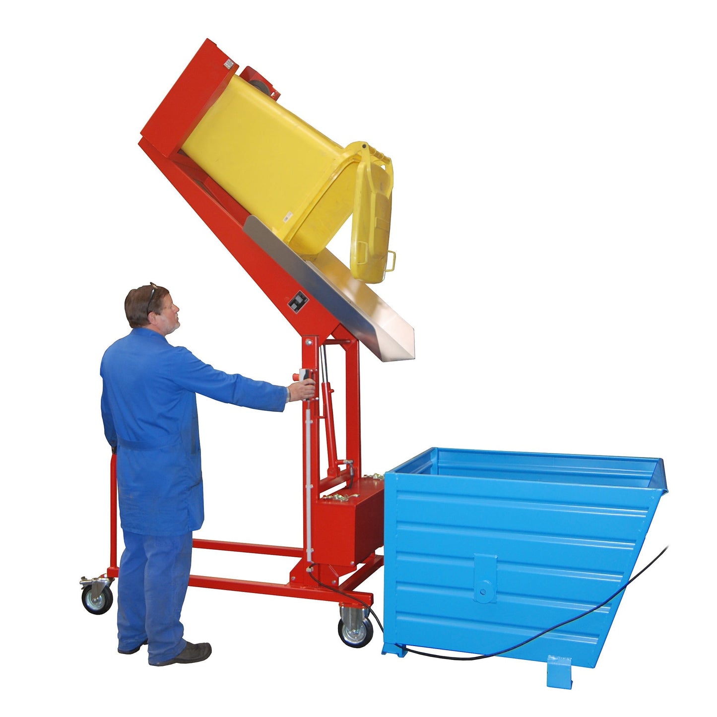 Mülltonnen - Kippstation MKS - 230V, lackiert, Feuerrot - Staplertechnik24 - 4476 - 10 - 0000 - 2