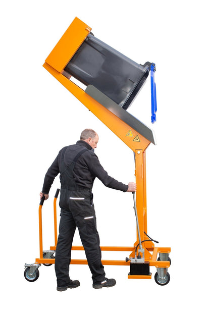 Mülltonnen - Kippstation MKS - H, lackiert, Gelborange - Staplertechnik24 - 4476 - 08 - 0000 - 1