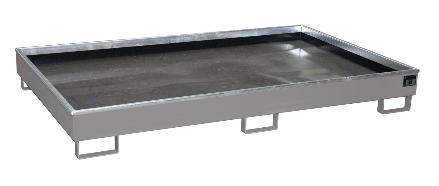 Regalwanne mit PE - Einsatz Regalwanne RW 2200 - 2 PE, lackiert, Mausgrau - Staplertechnik24 - 4518 - 61 - 0000 - 5