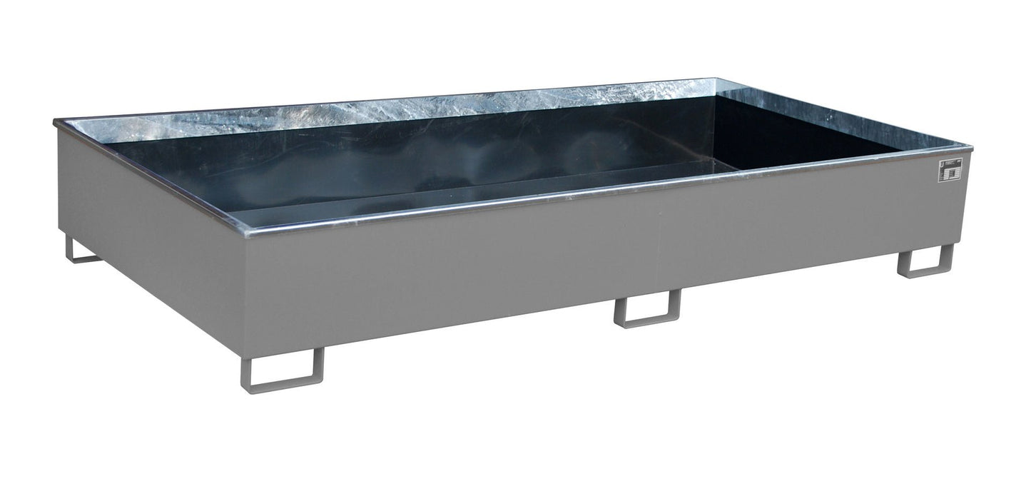 Regalwanne mit PE - Einsatz Regalwanne RW 2700 - 3 PE, lackiert, Mausgrau - Staplertechnik24 - 4518 - 55 - 0000 - 5