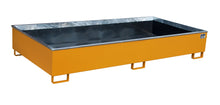 Regalwanne mit PE - Einsatz Regalwanne RW 2700 - 3 PE, lackiert, Gelborange - Staplertechnik24 - 4518 - 55 - 0000 - 1