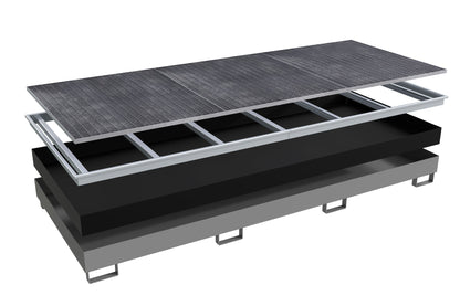 Regalwanne mit PE - Einsatz Regalwanne RW - GR 3300 - 2 PE, lackiert, Mausgrau - Staplertechnik24 - 4518 - 77 - 0000 - 5
