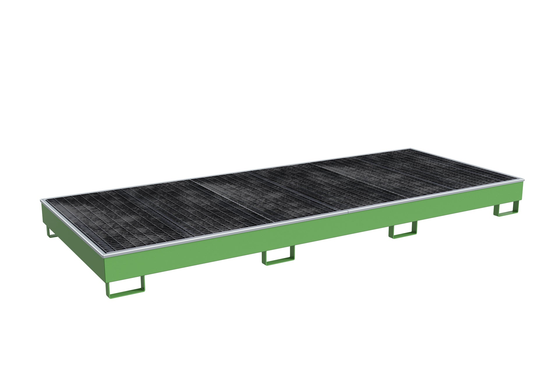 Regalwanne mit PE - Einsatz Regalwanne RW - GR 3300 - 2 PE, lackiert, Resedagrün - Staplertechnik24 - 4518 - 77 - 0000 - 4