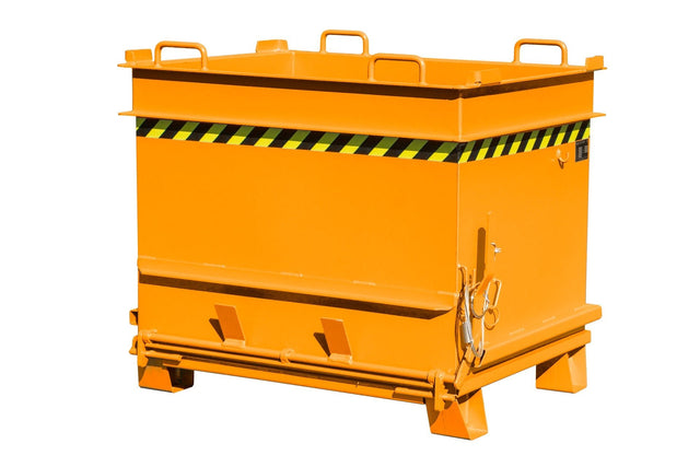 Baustoffcontainer BC 1000 (Steinklammer - Entriegelung), lackiert, Gelborange - Staplertechnik24 - 4445 - 04 - 0000 - 1