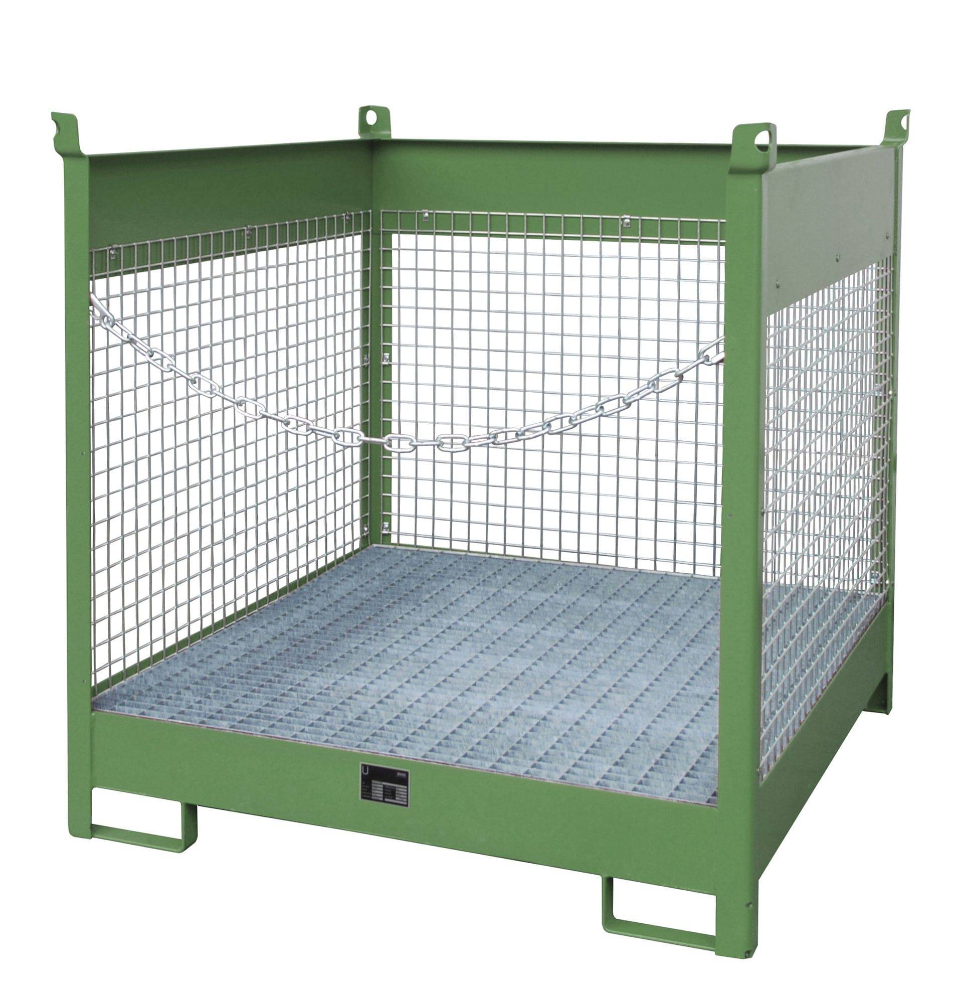 Fass - Stapelpalette FSP - 4 D, lackiert, Resedagrün - Staplertechnik24 - 4442 - 08 - 0000 - 4